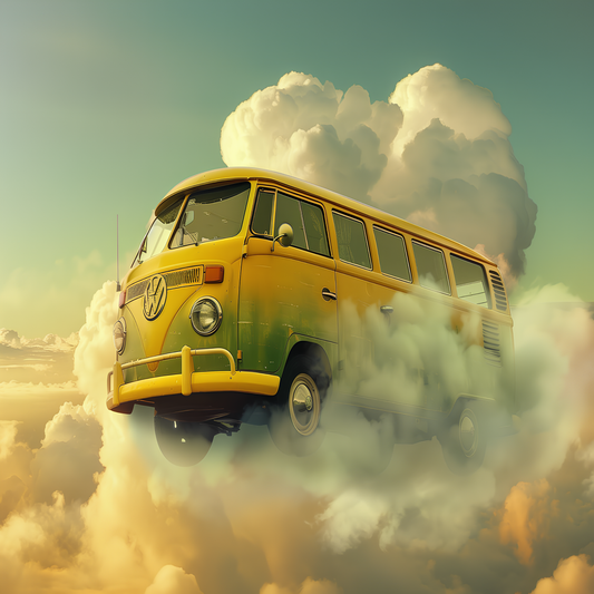 Dreamy Campervan in the Clouds Poster