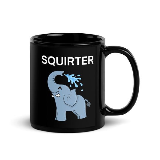 Funny "Squirter" Mug – Playful black mug with a twist