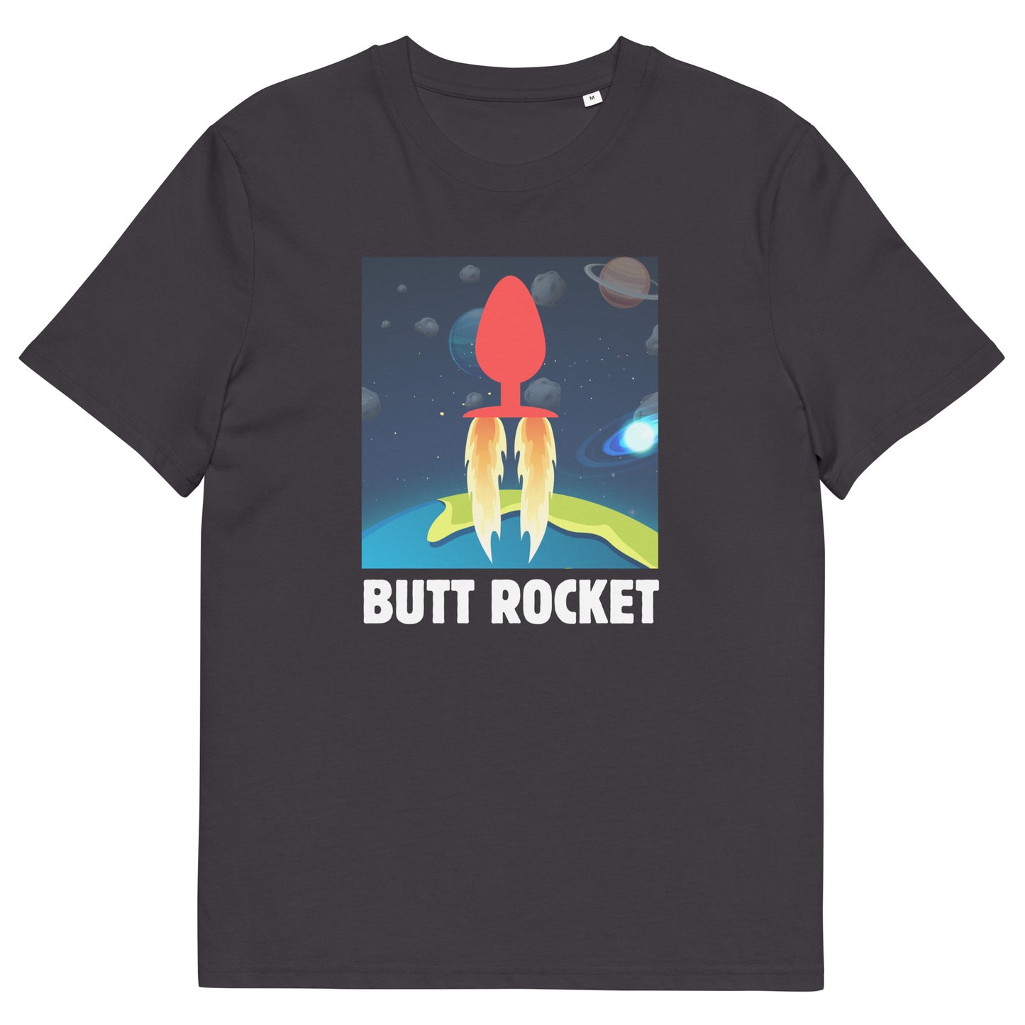 Butt Rocket Adult Humor T-Shirt - Funny Space Themed Tee