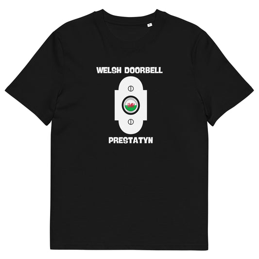 Funny Welsh Doorbell Prestatyn T-Shirt - Humorous Welsh Flag Doorbell Design