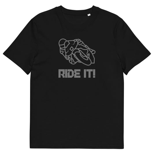 Organic Cotton Motorbike T-Shirt – "Ride it!" Eco-Friendly Graphic Tee