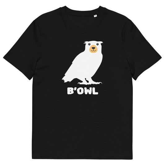 Organic T-Shirt Featuring Unique B'Owl Design – Owl and Bear Hybrid – Eco-Friendly and Soft Tee