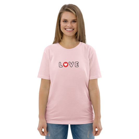 Organic Cotton T-Shirt with "LOVE" Slogan - Eco-Friendly, Soft, and Stylish