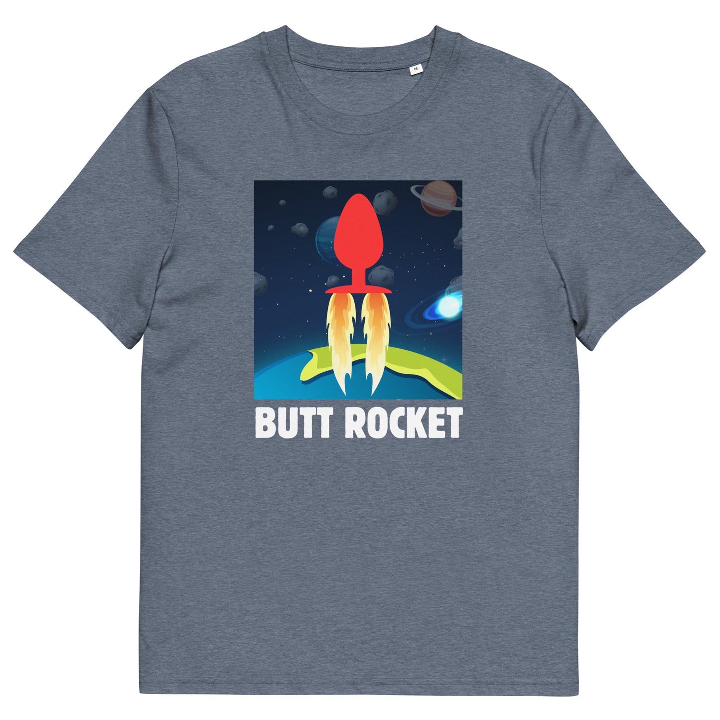 Butt Rocket Adult Humor T-Shirt - Funny Space Themed Tee