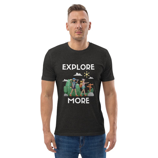 Organic Cotton T-Shirt with "EXPLORE MORE" Slogan – Perfect for Outdoor Enthusiasts and Ramblers