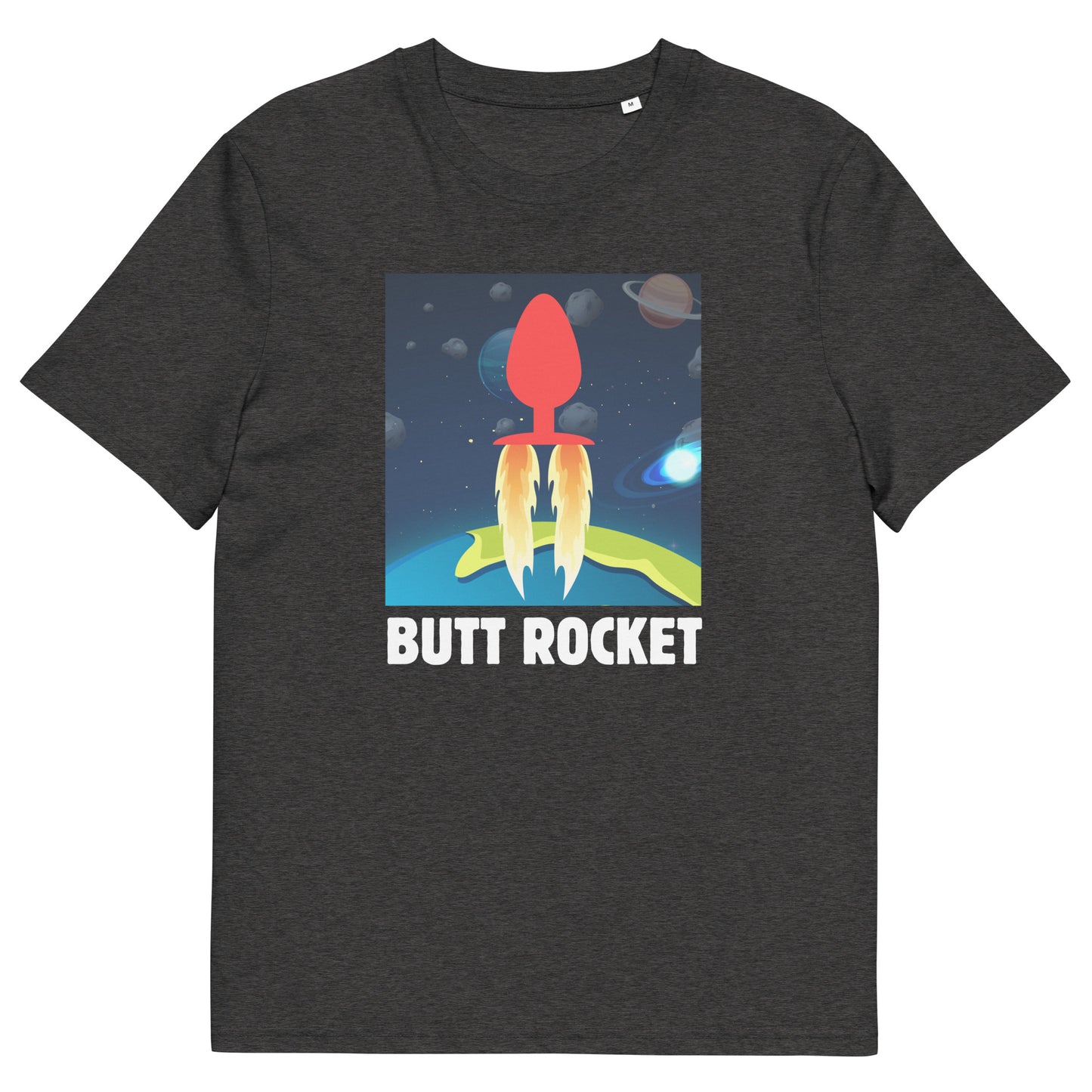 Butt Rocket Adult Humor T-Shirt - Funny Space Themed Tee