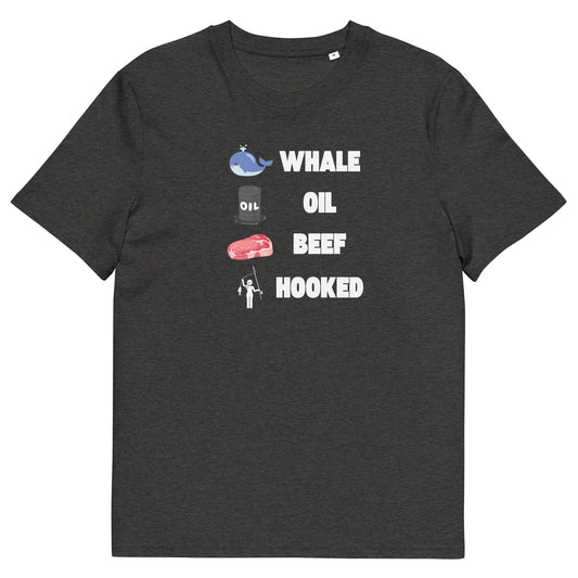 "Whale Oil Beef Hooked" Funny Adult Wordplay T-Shirt - Hilarious Pun Tee