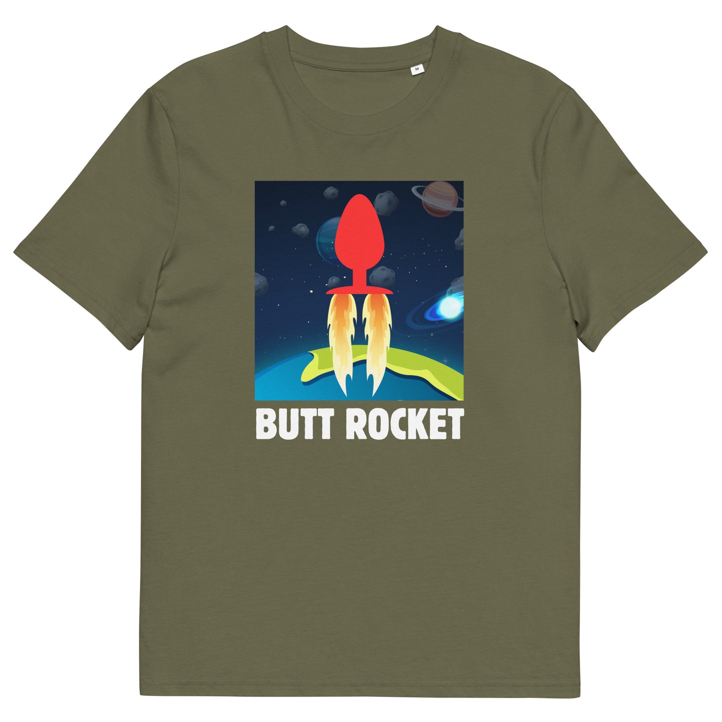 Butt Rocket Adult Humor T-Shirt - Funny Space Themed Tee