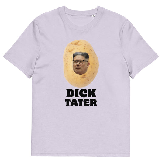 Funny Keir Starmer Dictator T-Shirt - "Dick Tater" Keir Starmer Potato Protest Tee (Black Text)