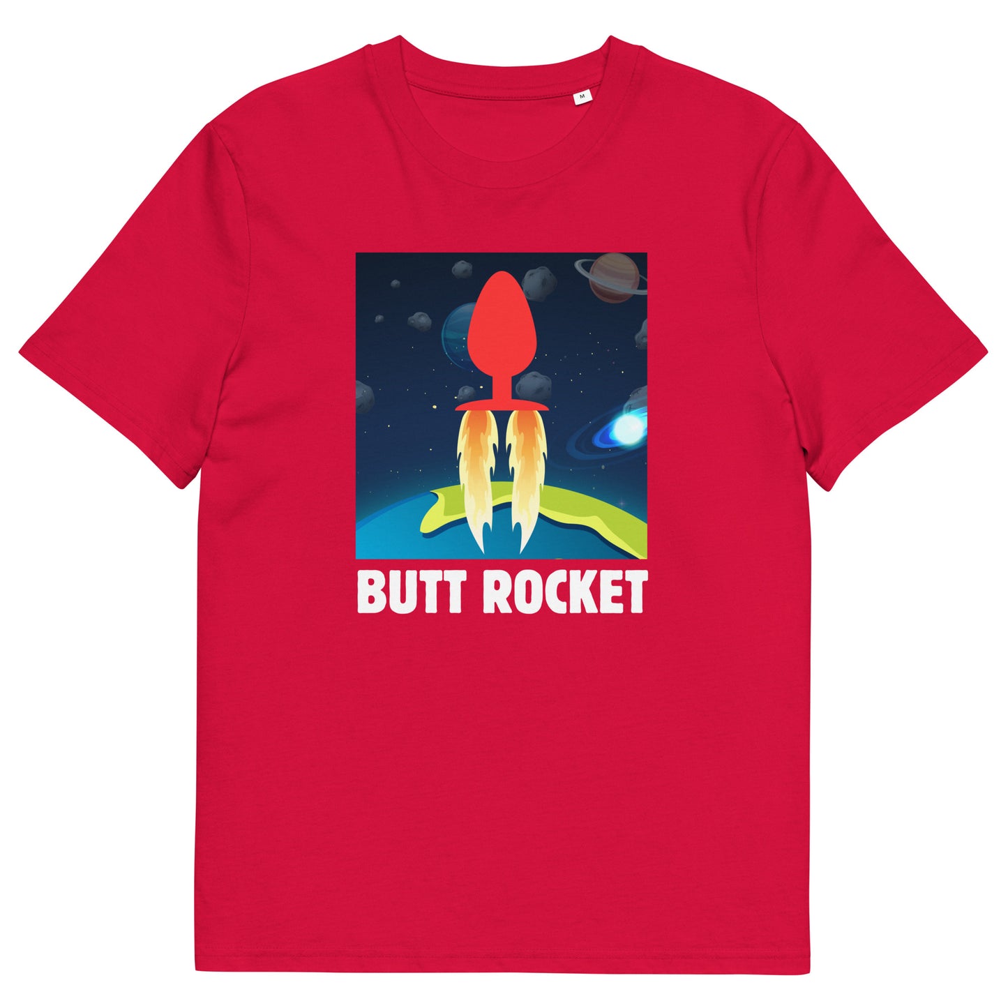 Butt Rocket Adult Humor T-Shirt - Funny Space Themed Tee