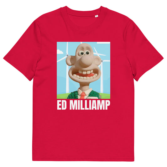 Funny Ed Miliband Net Zero T-Shirt | "Ed Miliamp" Political Parody Shirt | Climate Activist Caricature Tee | Anti Net Zero Gift for Climate Skeptics