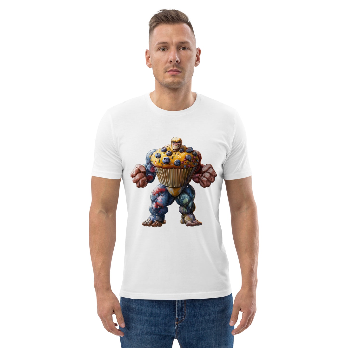 The Paulton Muffin Man - Unique Bespoke Muffin Man T-Shirt by Paulton Designs - Unisex Organic Cotton Tee