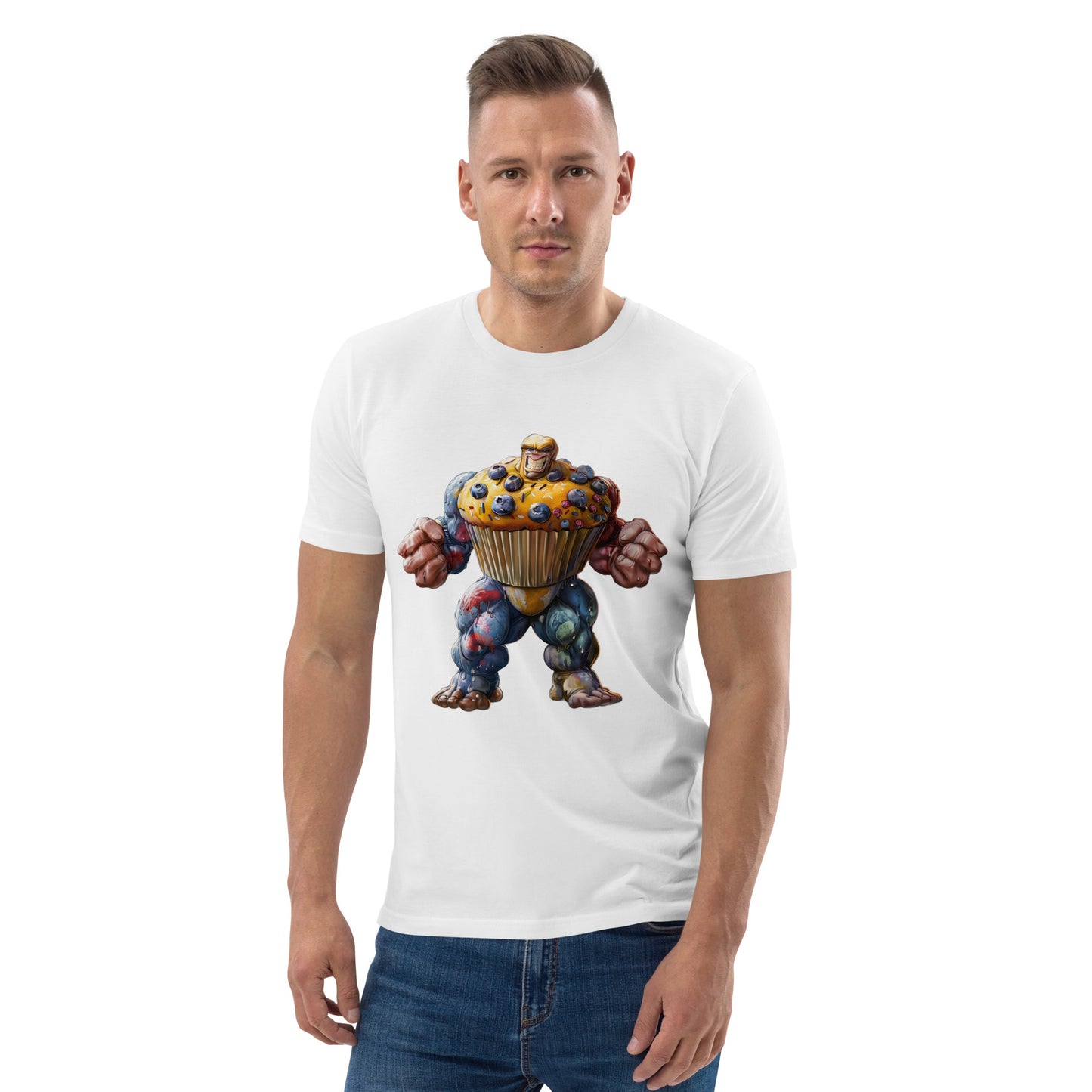 The Paulton Muffin Man - Unique Bespoke Muffin Man T-Shirt by Paulton Designs - Unisex Organic Cotton Tee