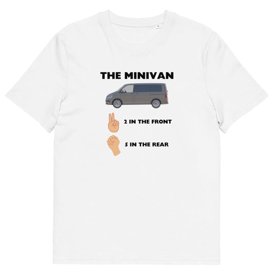 Hilarious Adult T-Shirt - "2 in the Front, 5 in the Rear" Minivan Innuendo Tee