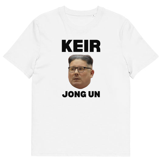 "Keir Jong Un" Anti-Keir Starmer Protest T-Shirt | Political Satire Tee | Kim Jong Un Wannabe (Black Text)