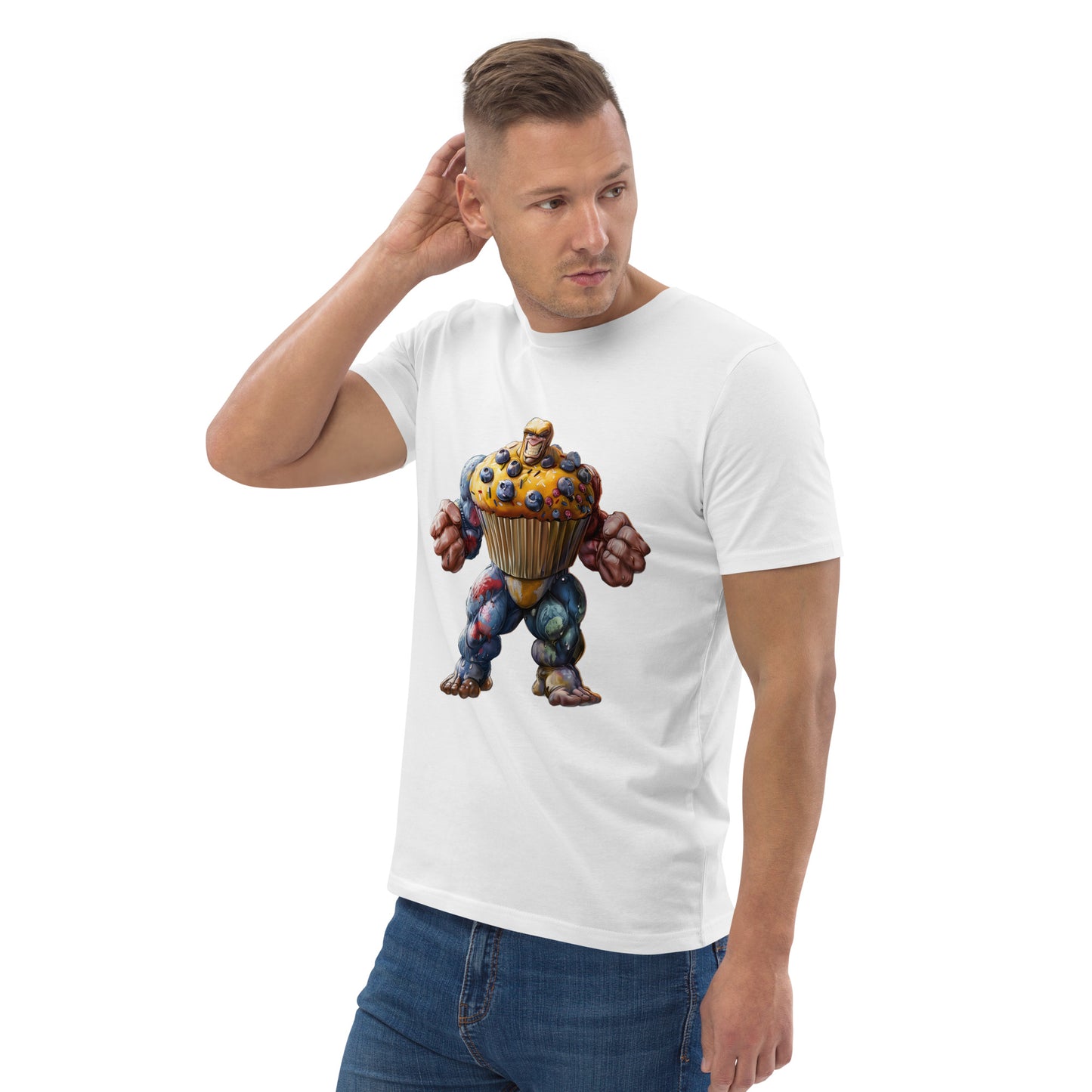 The Paulton Muffin Man - Unique Bespoke Muffin Man T-Shirt by Paulton Designs - Unisex Organic Cotton Tee